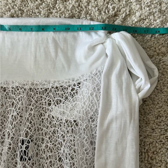 Ingear White Mesh See Through Side Tie Skirt Cover Up Large - Picture 7 of 8